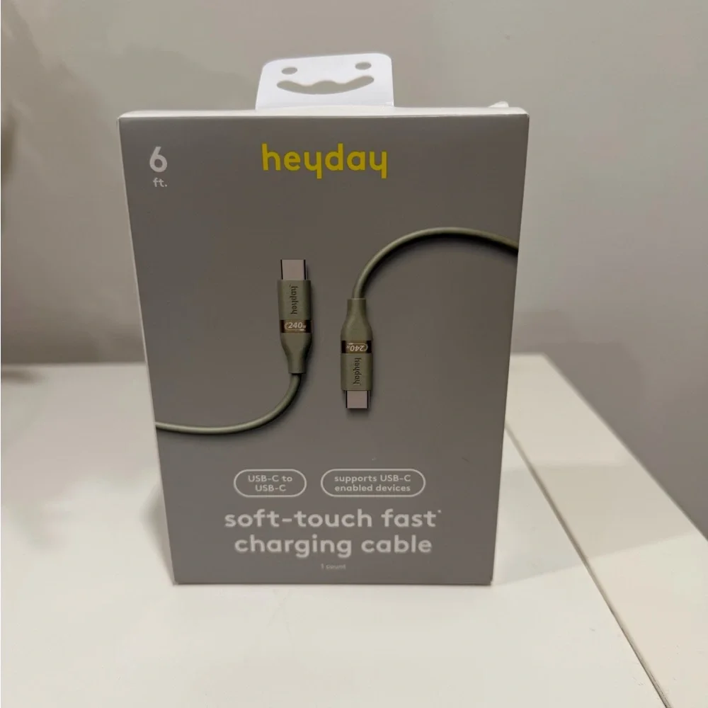 Heyday Soft-Touch USB-C Cable in Olive